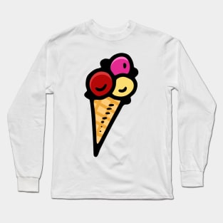 Big Ice Cream Doodle Art Long Sleeve T-Shirt